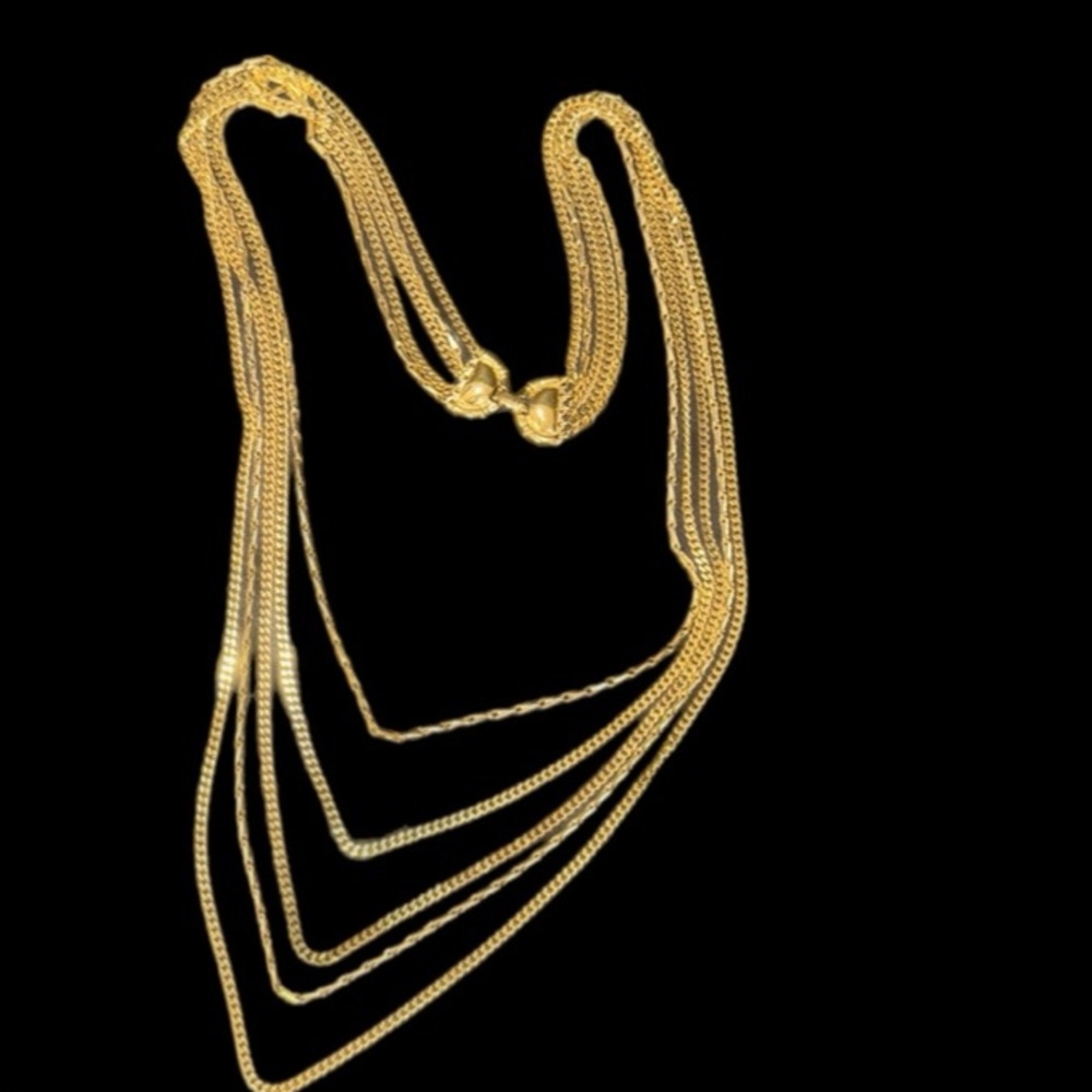 Monet Gold Multi Chain Bib Necklace